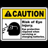 Risk of Eye Injury When Charging Sign